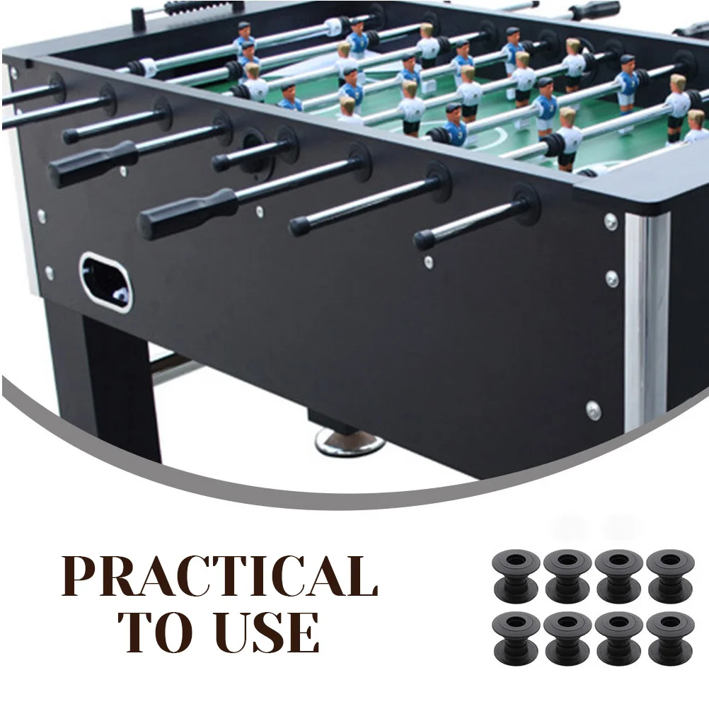 

8 pcs Table Football Bearing Rods Machine Bearing Rod Black Hard Bumpers Replacement For Tabletop Foosball Bushings Accessories