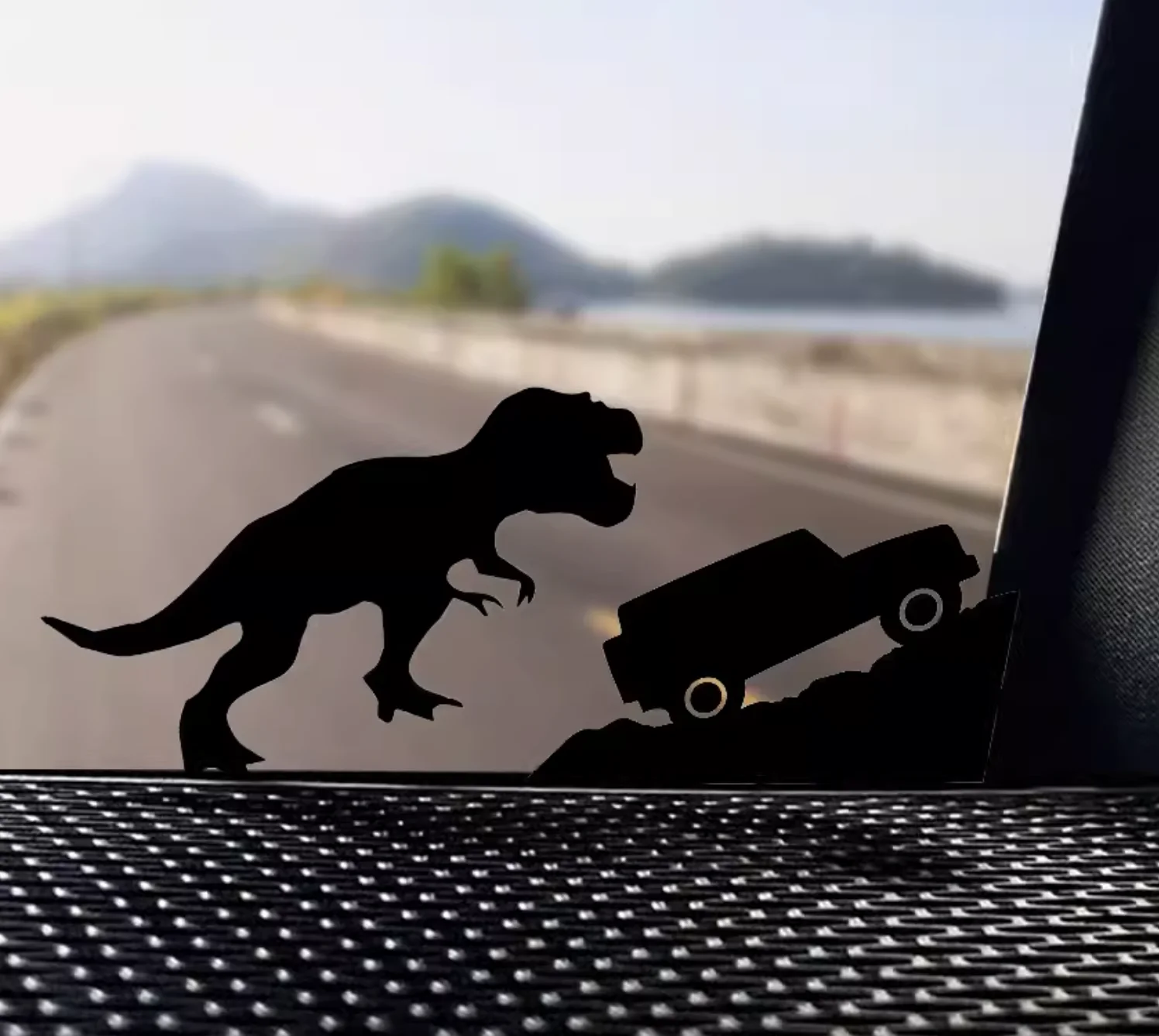 Funny Dinosaur Chase Car Stickers Bear Decal Creative Auto Windshield Vinyl Graphhic for Jeep Wrangler JK JL JT Compass Renegade