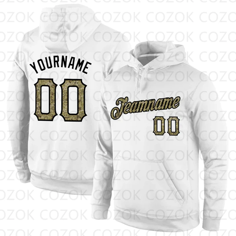 Customized Hoodies White Green Color Jersey 3D Printed  Unisex Pullovers Hoodie Casual Sweatshirts