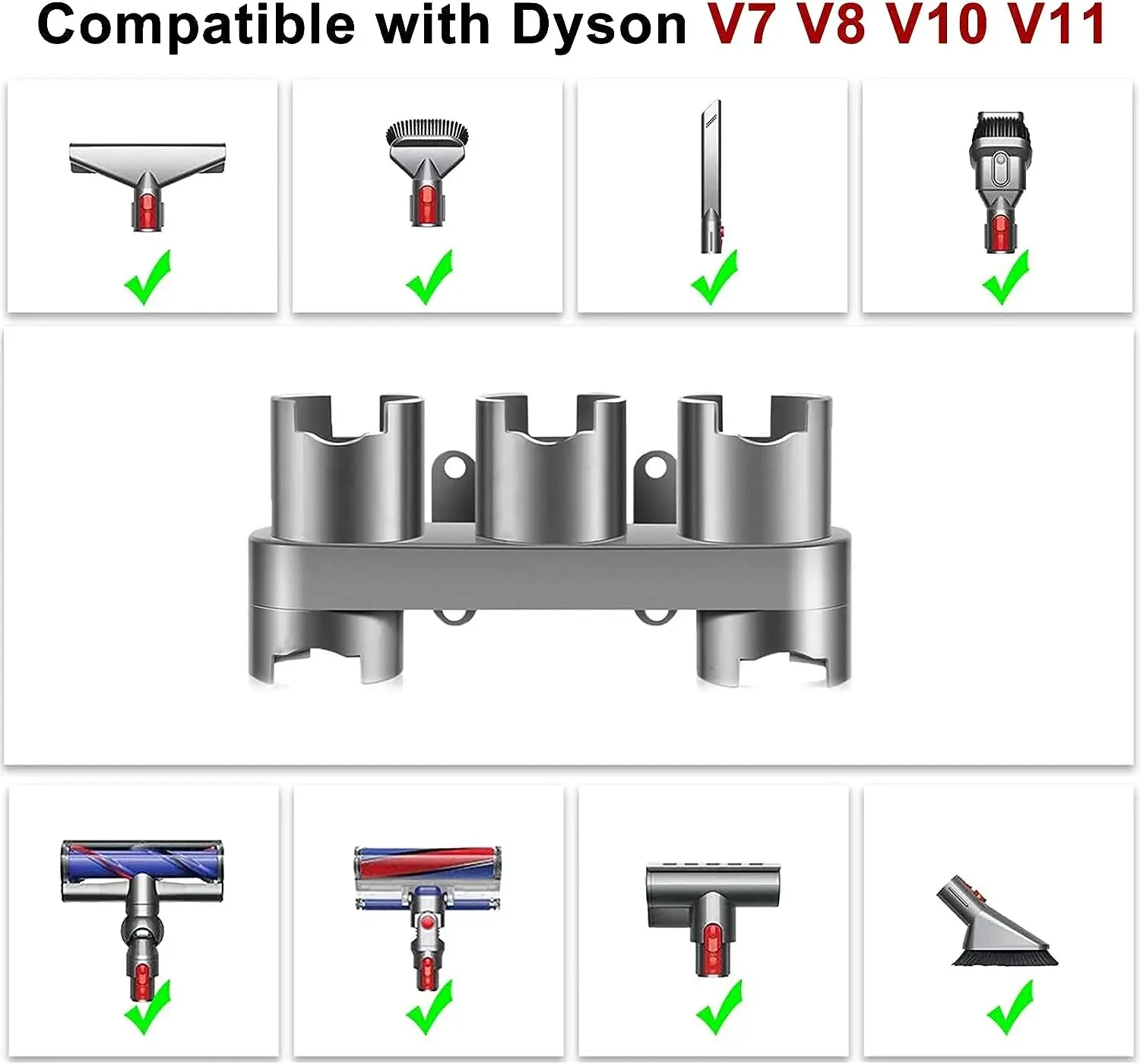 Storage Bracket Holder For Dyson V7 V8 V10 V11 V15 Vacuum Cleaner Attachment Brush Stand Tool Nozzle Base Holder