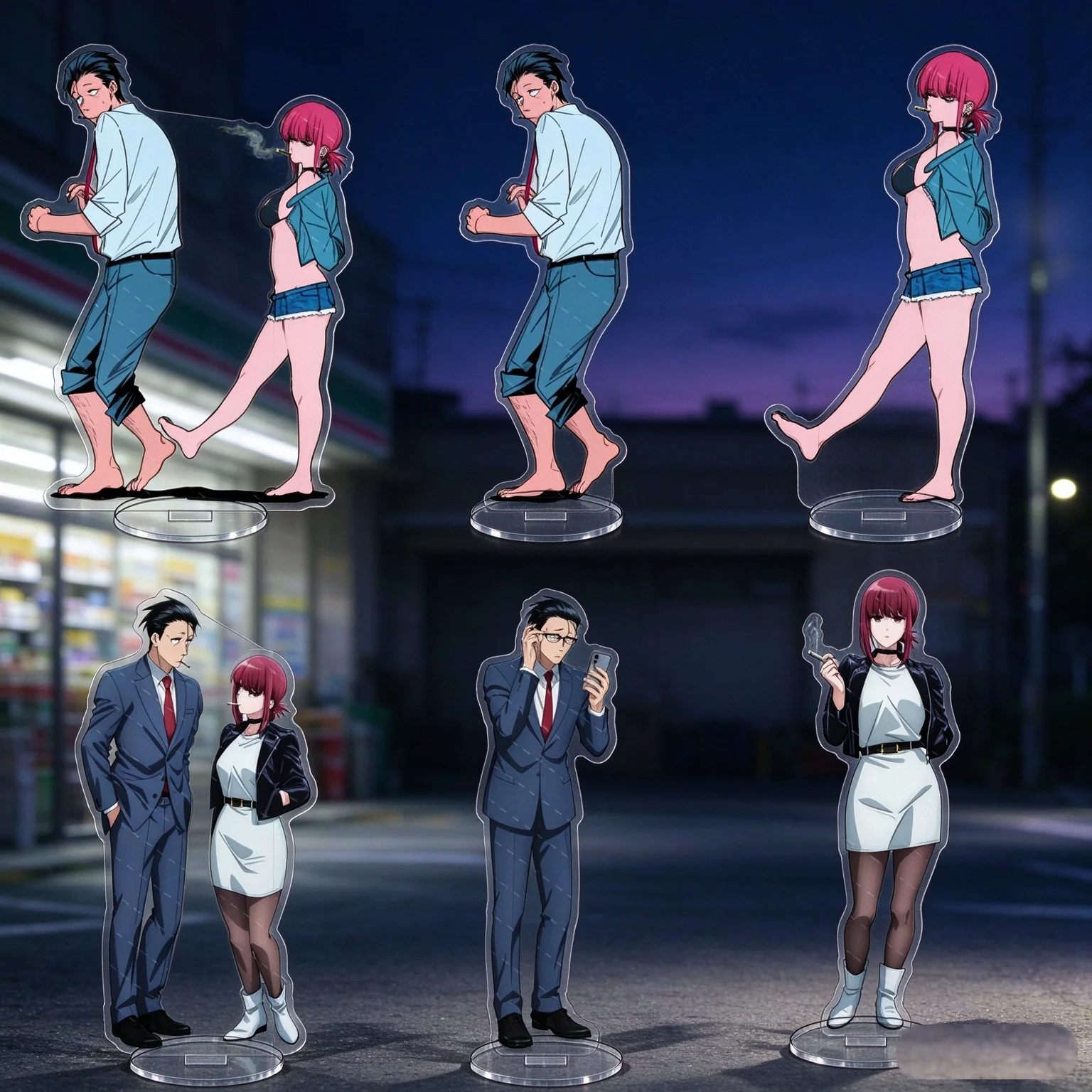 Smoking Behind the Supermarket with You Anime Acrylic Stand Desk Decor Character Figure Manga Peripherals Collectible Keychain
