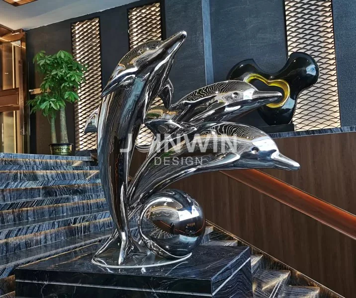 Bronze Animal Statue Modern Stainless Steel Outdoor Garden Sculpture Art