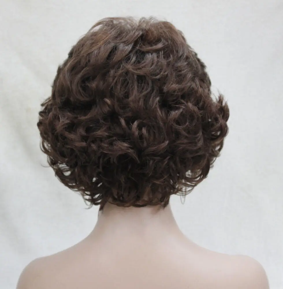 Wavy Curly Auburn 31# Short Synthetic Hair Full Women's Wigs For Everyday