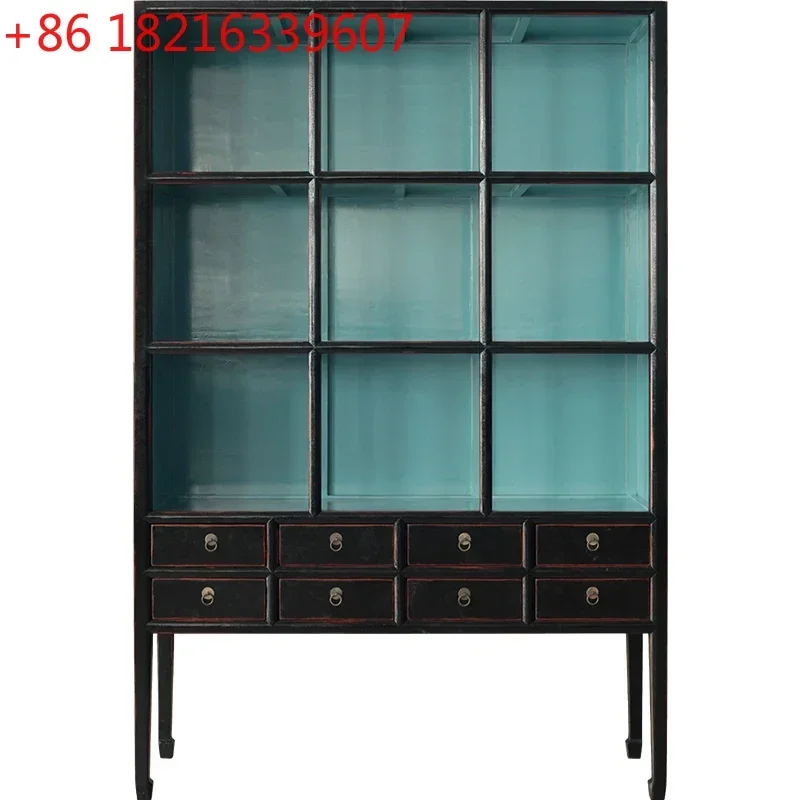 TAO Retro Bookshelf Solid Wood Floor Home Bookcase Shelf Integrated
