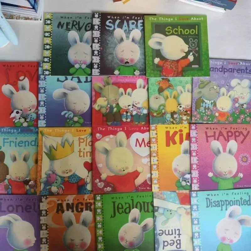 18 Books/set When I 'm Feeling Hairy Rabbit Picture Story Reading Book English Baby Regulate Emotion Management Books