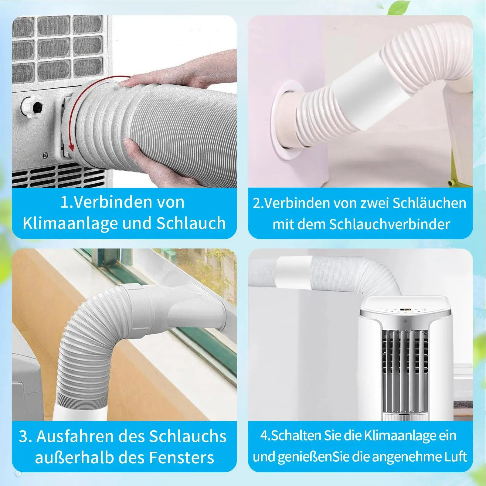 150mm Air Conditioner Exhaust Hose Coupler Portable Air Conditioner Parts Extender AC Vent Adapter Exhaust Hose Connector