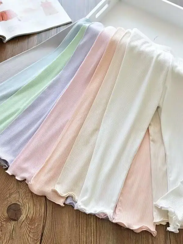 Ice Silk Thin Summer Casual Long Pants for Girls Outerwear Pure Color Versatile Stylish Bottoms Regular Thickness Long Trousers