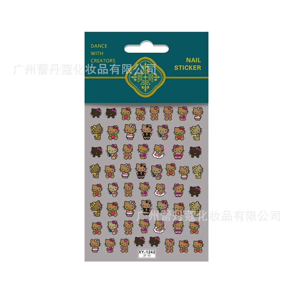 New Cute Hello Kitty Adhesive Stickers Nail Art Decoration Sanrio Kuromi Mymelody Animation Phone Nail Stickers Decoration