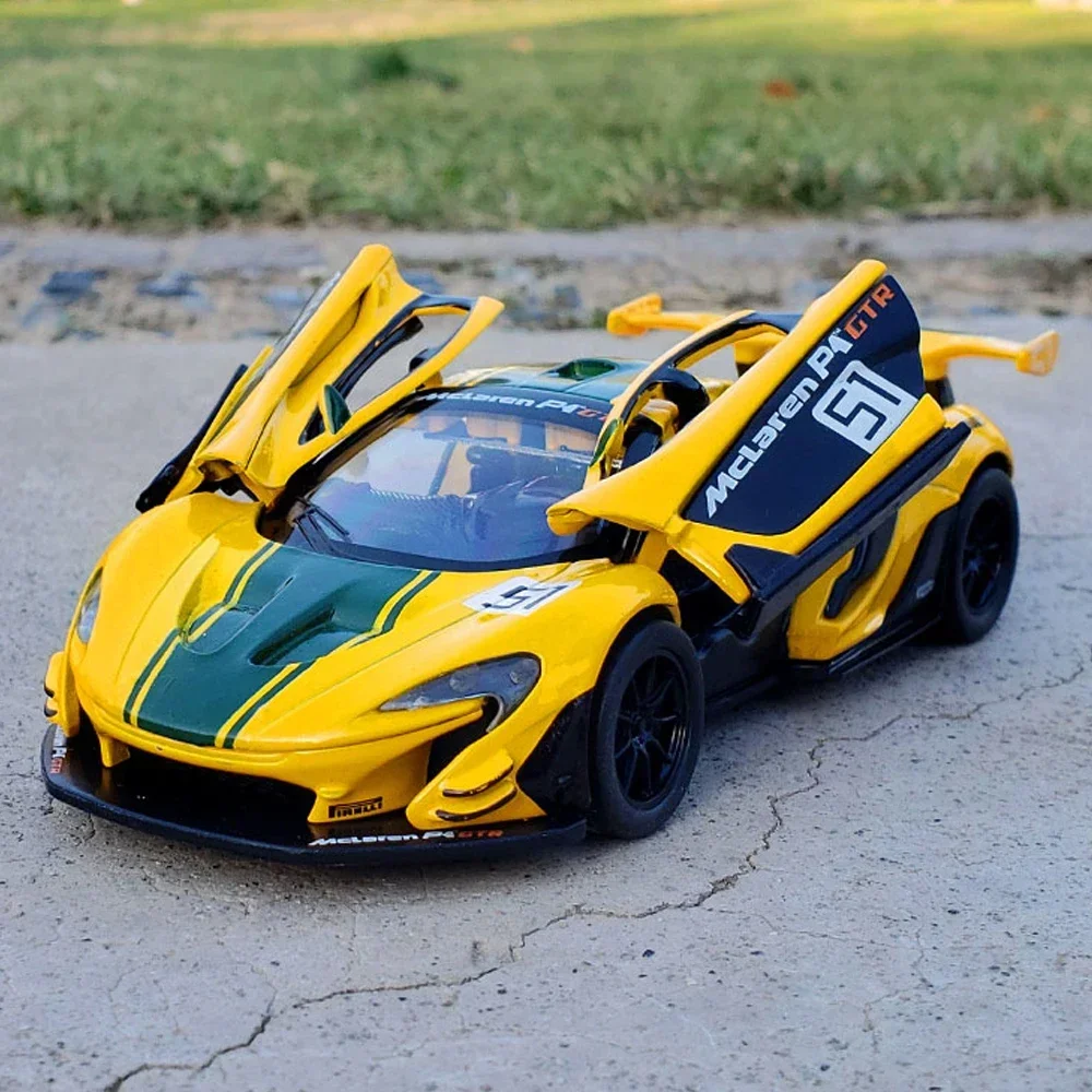 Scale 1/32 McLaren P1 GTR Supercar Metal Diecast Alloy Toys Cars Model For Boys Children Kids Gift Vehicles Hobbies Collection