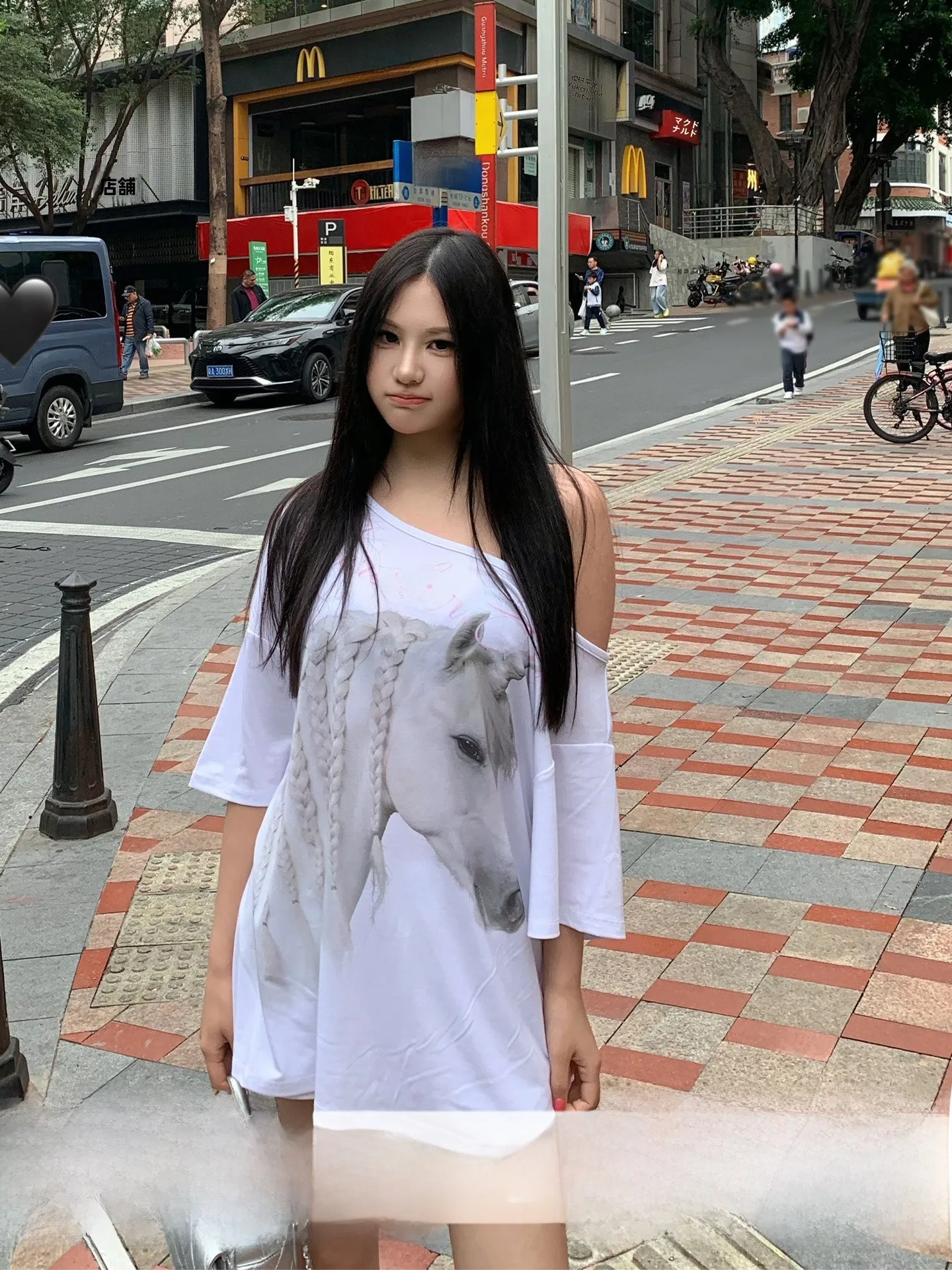 American Style Short Sleeve Shoulder Bared T-shirt Women Spring Summer Lazy Loose Slimming Female Specific Year Print Top