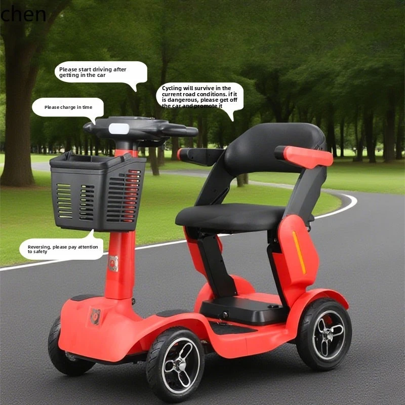 

ZML elderly scooter four-wheel electric vehicle foldable safety moped