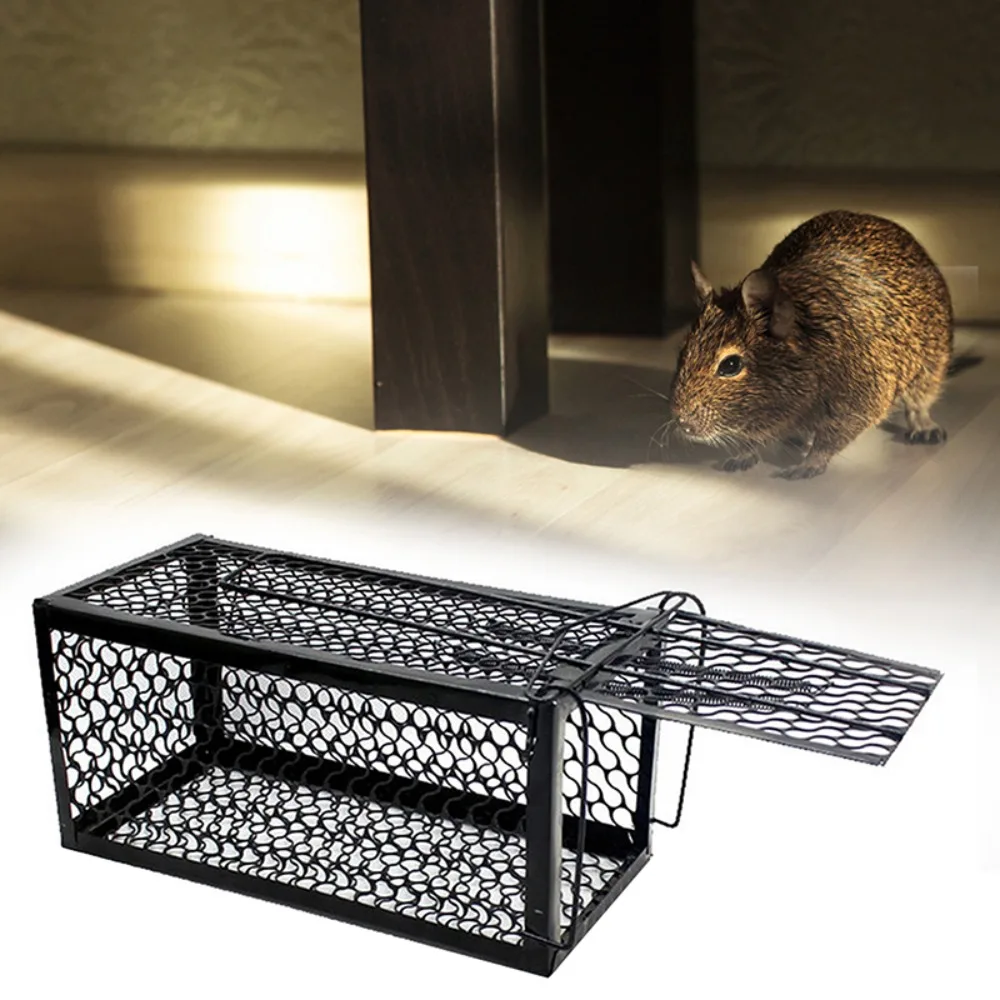 Useful Outdoor Animal Control Reusable Pout Rat Implement Self-locking Mousetrap Mice Trap Cage Rodents Trap Mouse Catcher