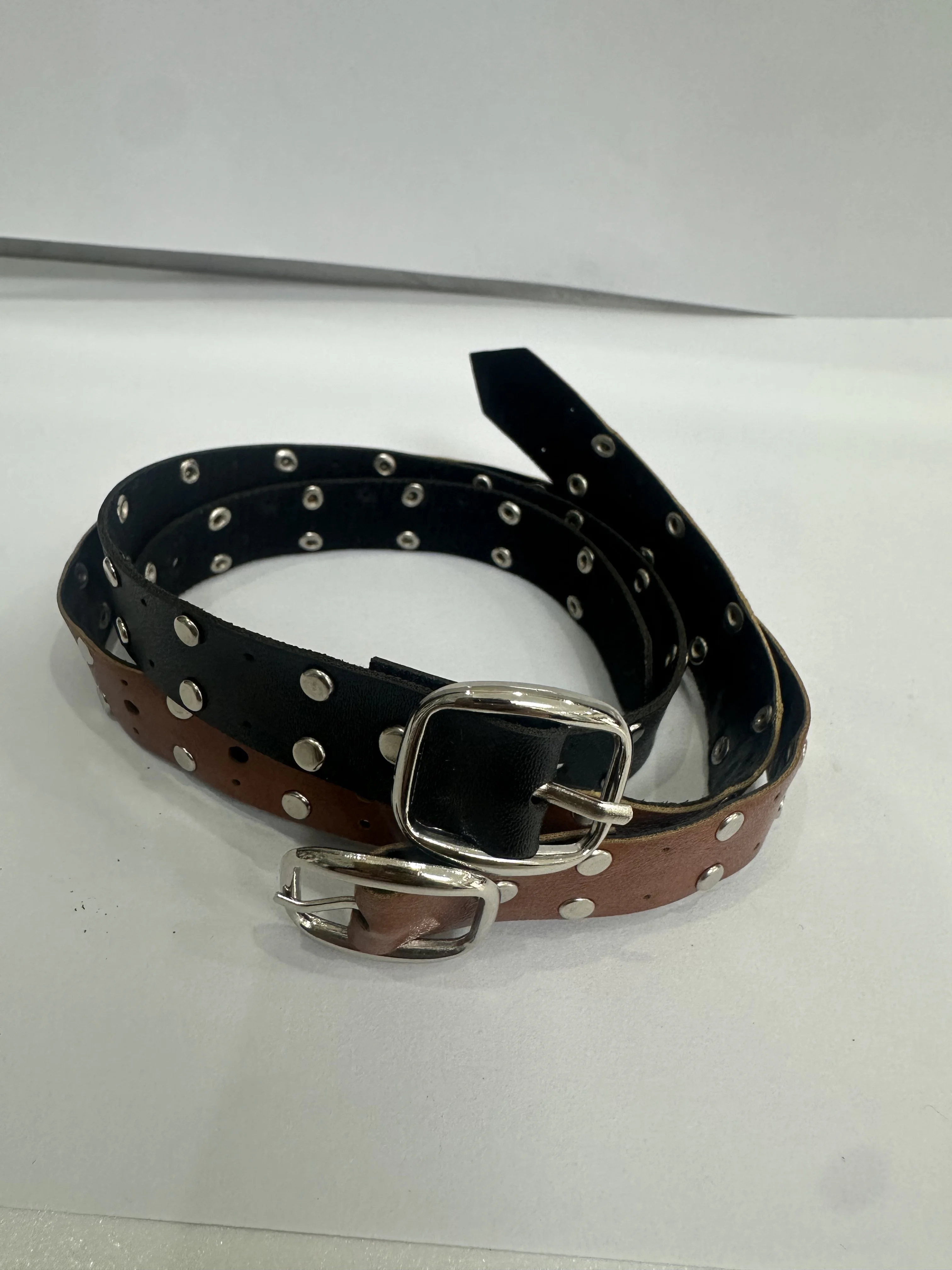 D09-P666 enfants jouet fait à la main oncle ID75 uf75 BJD poupée accessoires noir marron rivet ceinture ceinture 1 pièces