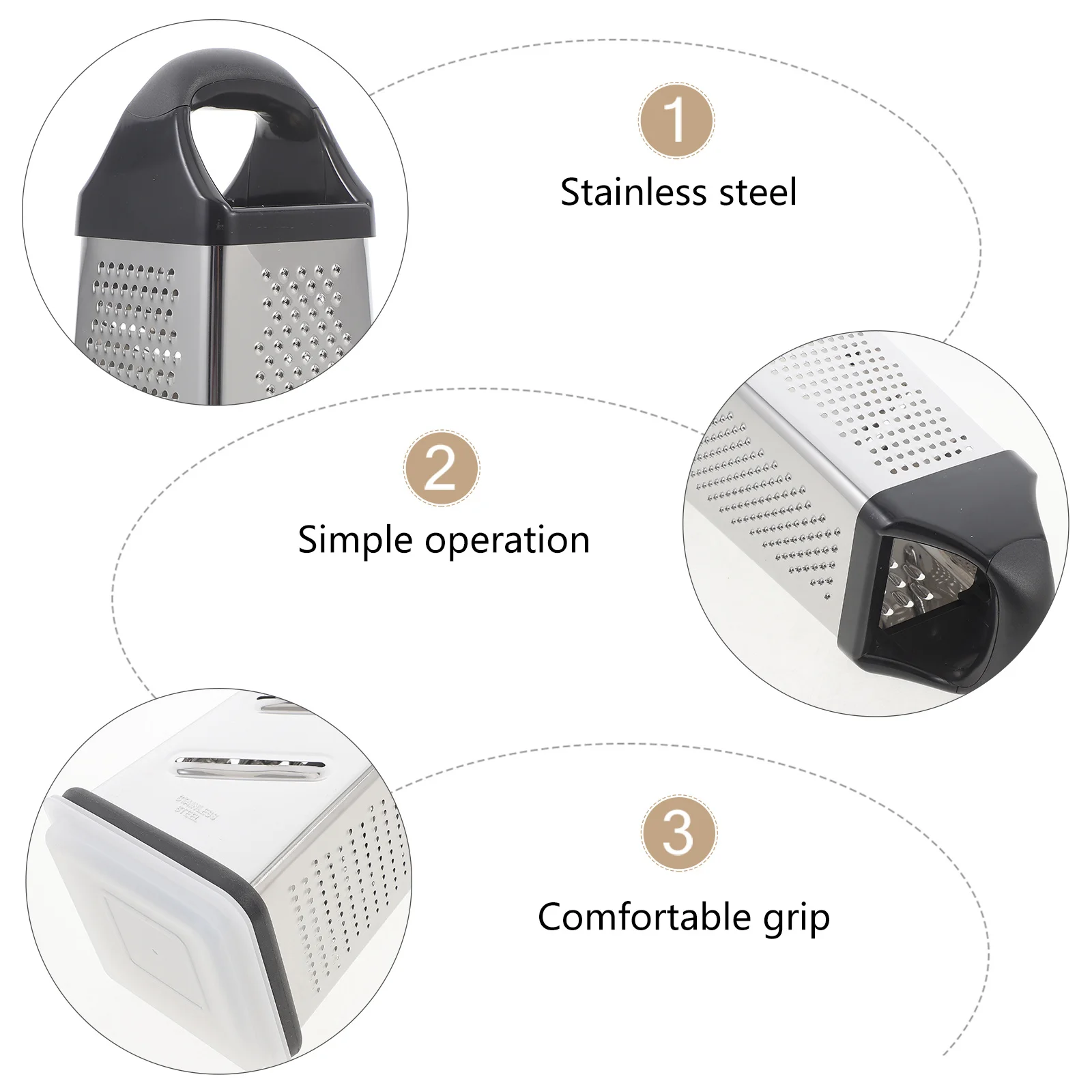 

4-Sided Stainless Steel Box Grater Kitchen Vegetable Cutter Multi Function Shred Slice Tool Box Grater Vegetable Cutter