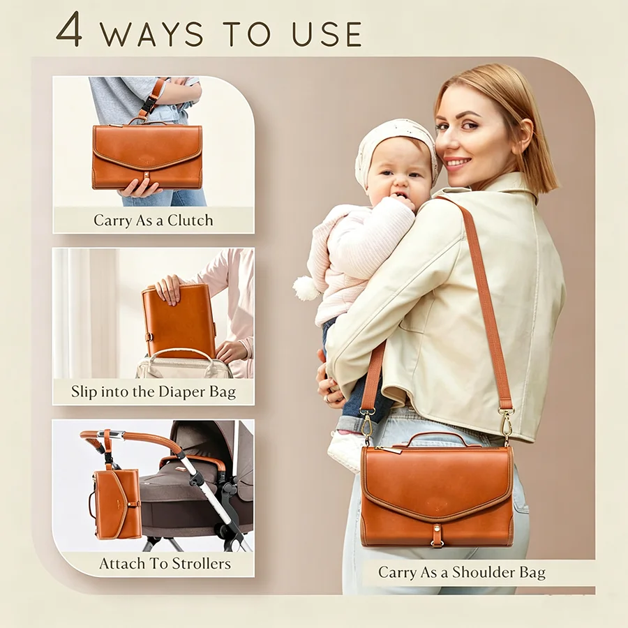 New Multifunctional Mummy Bag Large Capacity Multi‑Compartment Waterproof Diaper Bag Portable Baby Care Organizer Travel Mommy B