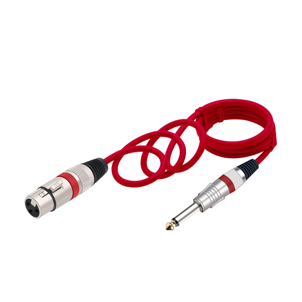 3Pin Female XLR to 1/4 (6.35mm) TS Mono Jack Unbalanced Microphone Cable Mic Cord for Dynamic Microphone 0.3m 1m 2m 3m 5m 10m