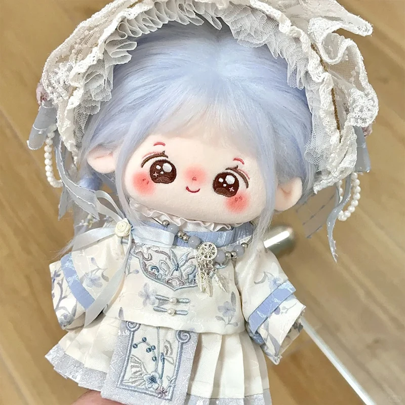 20 cm Plüsch Spielzeug Puppe Kleidung Nette Hut Halskette Mode Gedruckt Mantel Falten Rock Süße Set männer Und Frauen geburtstag geschenk spielzeug