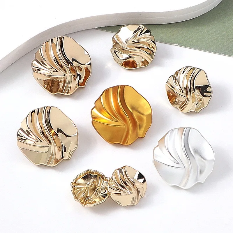 

10 шт., 15 мм, 18 мм, 22 мм, винтажные нерегулярные 3D золотые, серебряные пуговицы, сделай сам, швейное пальто, джинсовый костюм, рубашка, пуговица