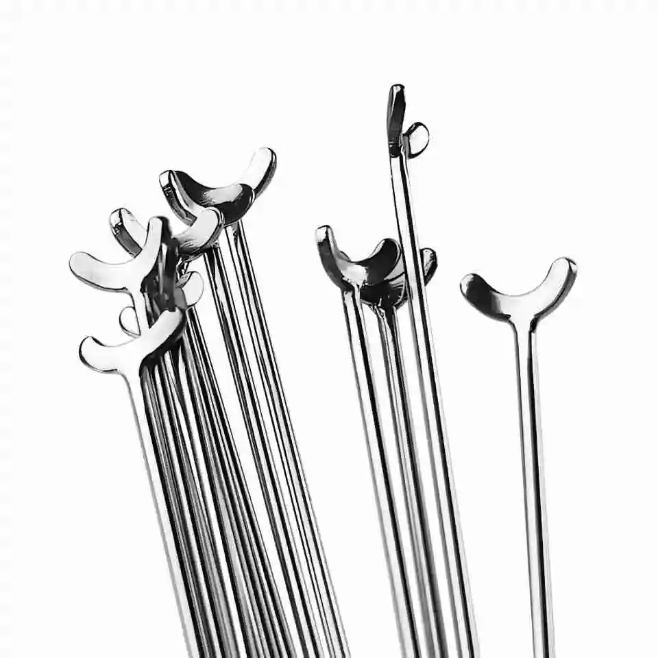 Dental Orthodontic Lab Y-Clasp 50Pcs Interproximal Hooks 0.8mm 0.9mm 1.0mm Stainless Steel Components for Retainer Fabrication