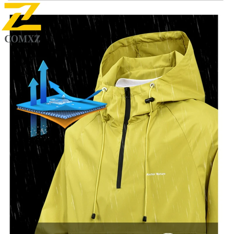 Brand Waterproof Men's Jacket 2025 Autumn Luxury Casual Sports Windproof Big Pocket Hoodies Coat Outdoor Jogger Camping Overcoat