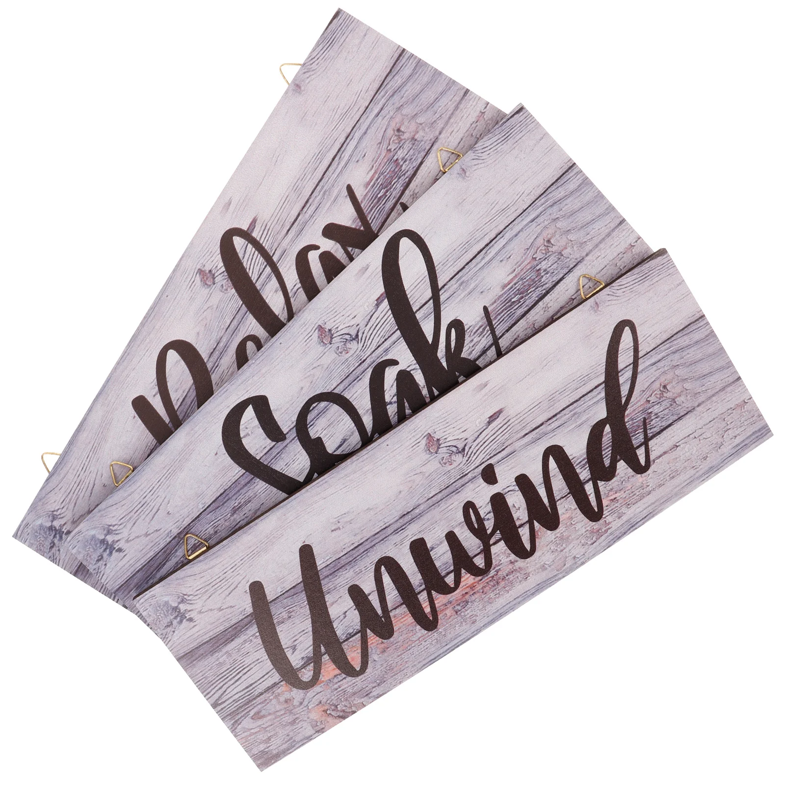 

3 Pcs Home Decor Listings Bathroom Signs for Door Wall Hanging Countryside Decorate