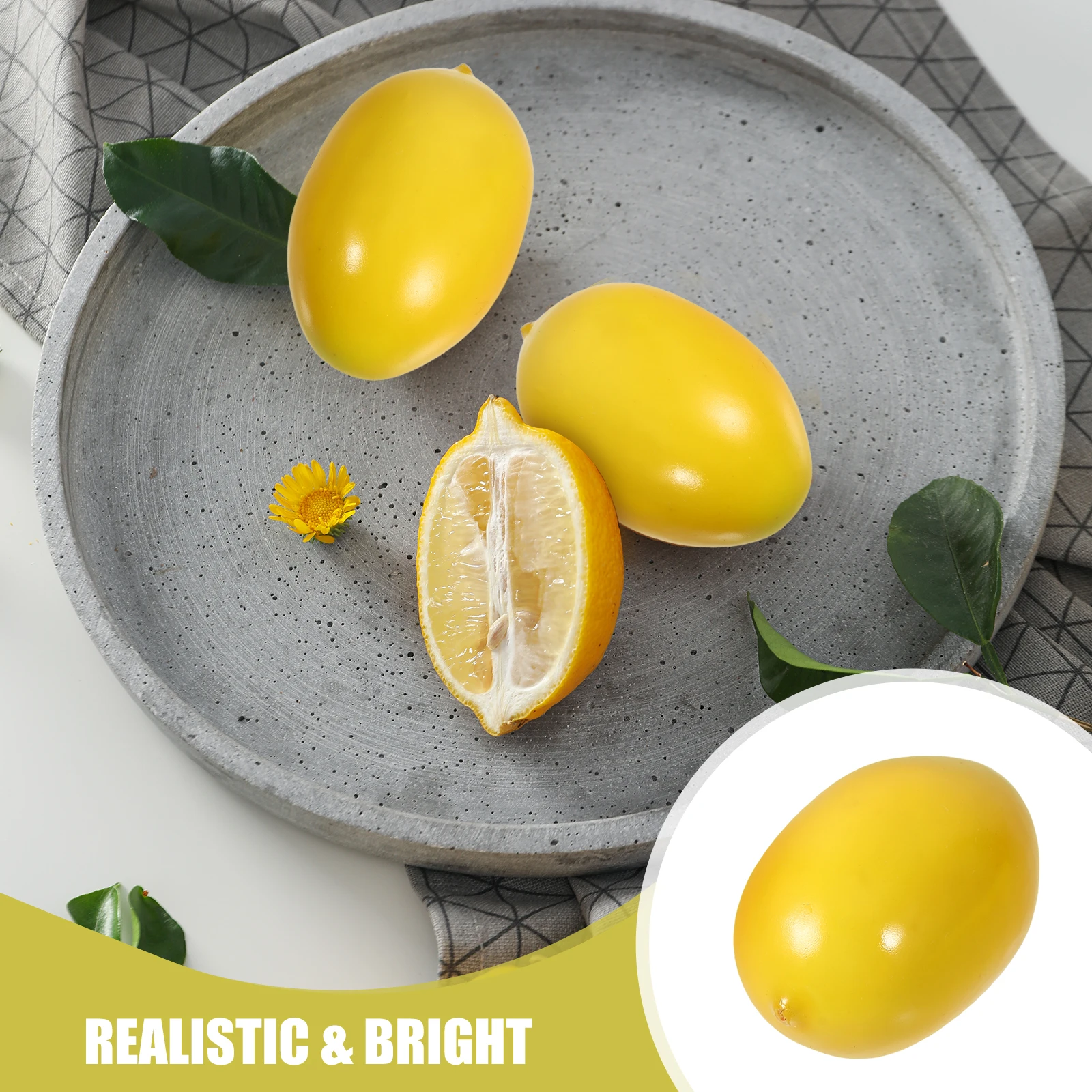 

20pcs Simulation Lifelike Decor Desktop Party Fake Miniature Artificial Fruit Imitation Mini Lemon Miniature Fake Fruits Mini
