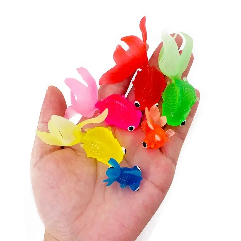 Jouets de simulation de poisson rouge en caoutchouc pour enfants, jeux d'eau de bain pour bébé, cadeaux de douche de bain pour tout-petits, Kawaii, ensemble de 6 pièces