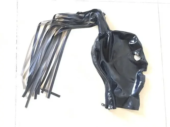 

100% latex rubber black role-playing game casual neutral face mask 0.4mm XS-XXL-