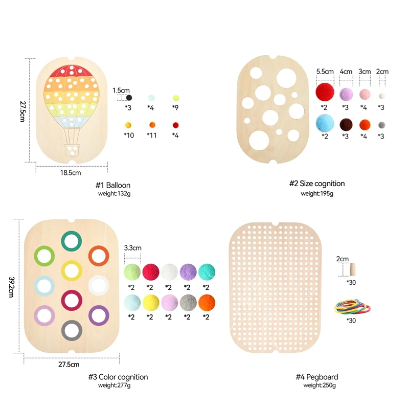 Planche de Table sensorielle Montessori pour enfants, jeu de balle colorée en bois, jouets d'apprentissage précoce, cadeau d'entraînement à la main pour enfants