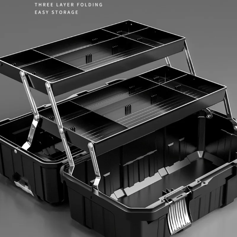 Imagem -02 - Mala Portátil para Oficina Mechanic Toolbox Folding Tool Storage Plastic Workshop Tool Box Ferramentas de Hardware