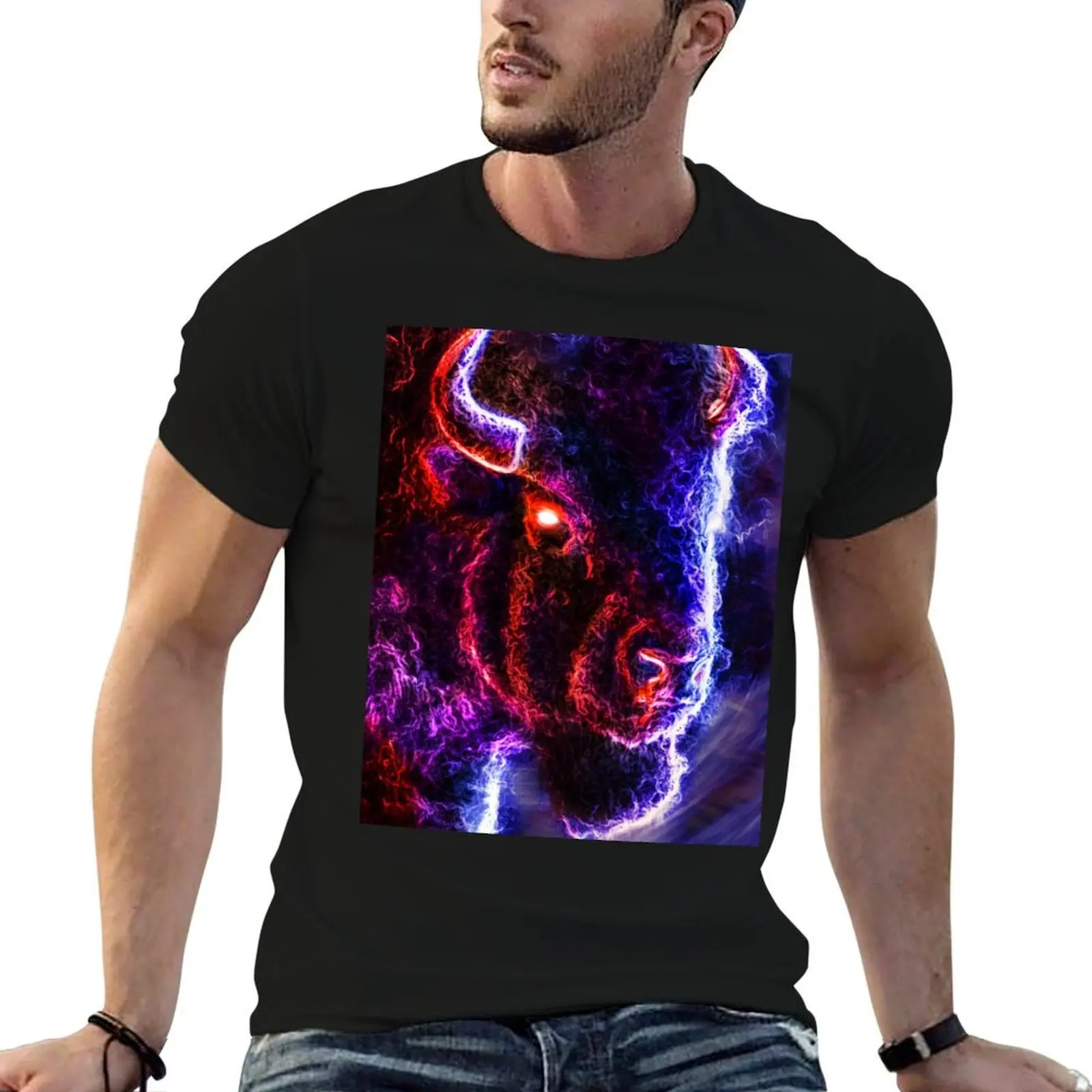 

Bison T-Shirt t shirts for man slim fit t shirts for man pack cotton T-Shirt