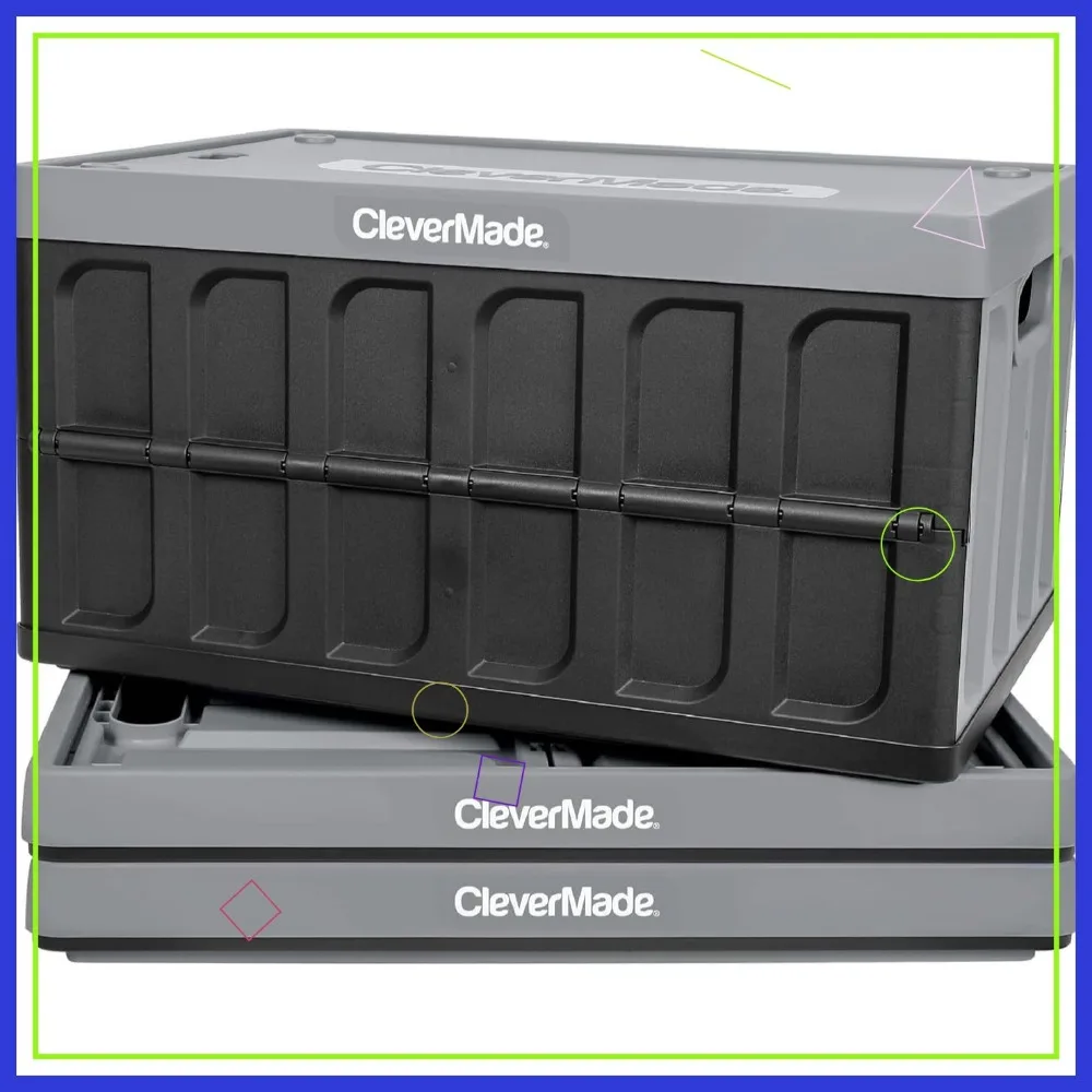 

Collapsible Storage Bins with Lids - 3 Pack 46L Stackable Plastic Containers for Home Organization Space-Saving