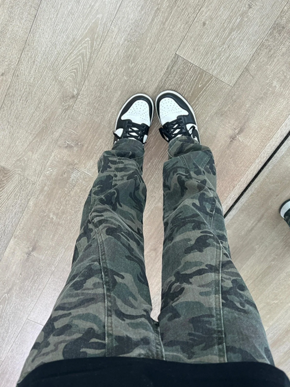 

American High Street Camouflage Pants Men's Autumn Splicing Design Logging Vintage Workwear Jeans Straight Leg Fit Trousers