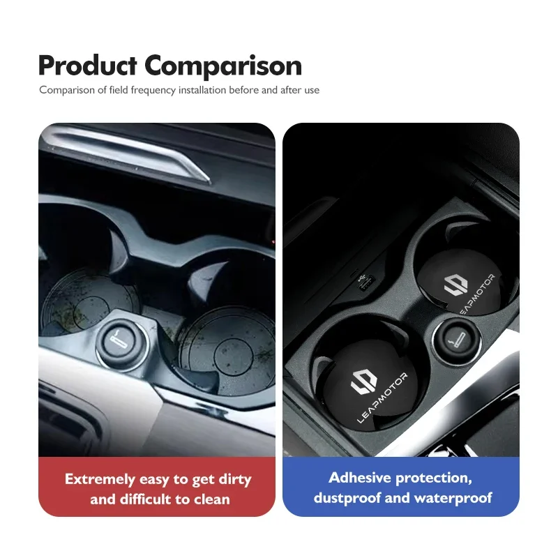Car Cup Mat Cup Holder Liner Shock Absorber Pad Leather For Leapmotor C10 C11 T03 B10 C16 Lafa5 B03X C01 C01 Pro T03 Pro C11 Pro