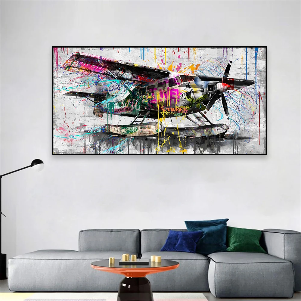 Banksy Graffiti Art Poster Blue Watercolor Prints Pop Street Art Canvas Painting Home Living Room Wall Art Canvas Painting
