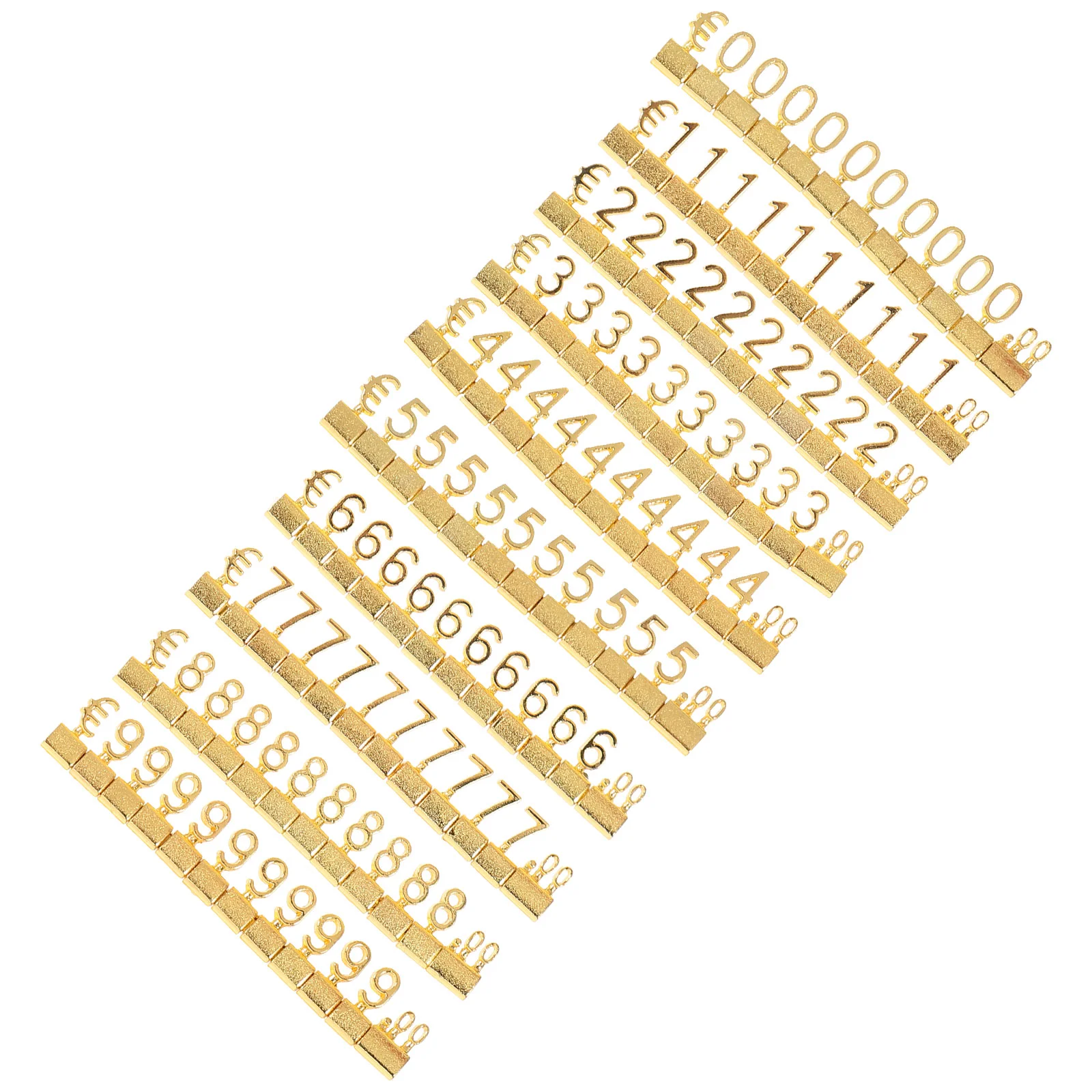 

10 Pcs Show Rack Metal Price Tag Display Cube Block Stand Letter Pricing Label Golden Sale