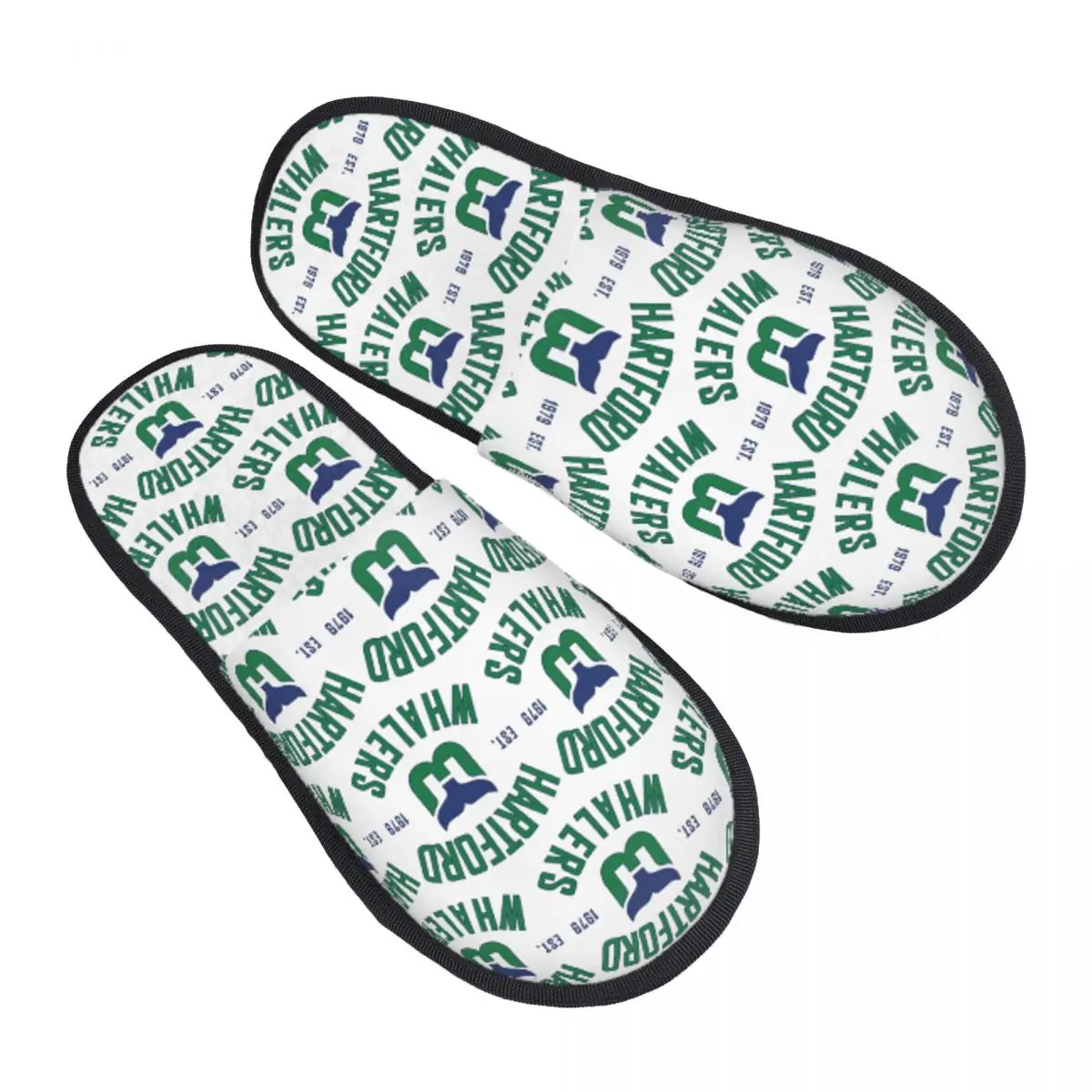 Custom Hartford Whalers CT Slippers Memory Foam Warm Soft Women House Slipper Bedroom Comfy Shoes