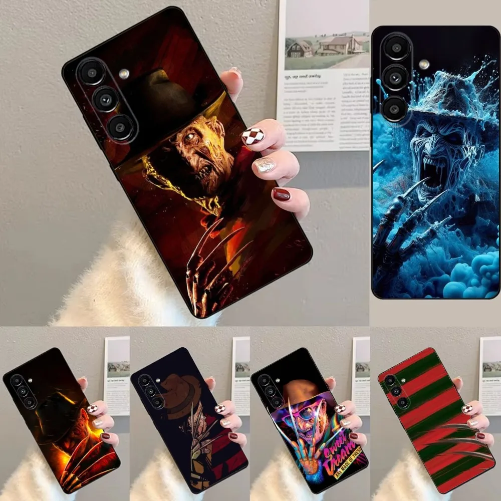 F-Freddy Horror K-Krueger  Phone Case For Samsung S24,23,22,30,21,10,9,Ultra,Plus,Lite,FE,Soft Silicone Black Cover