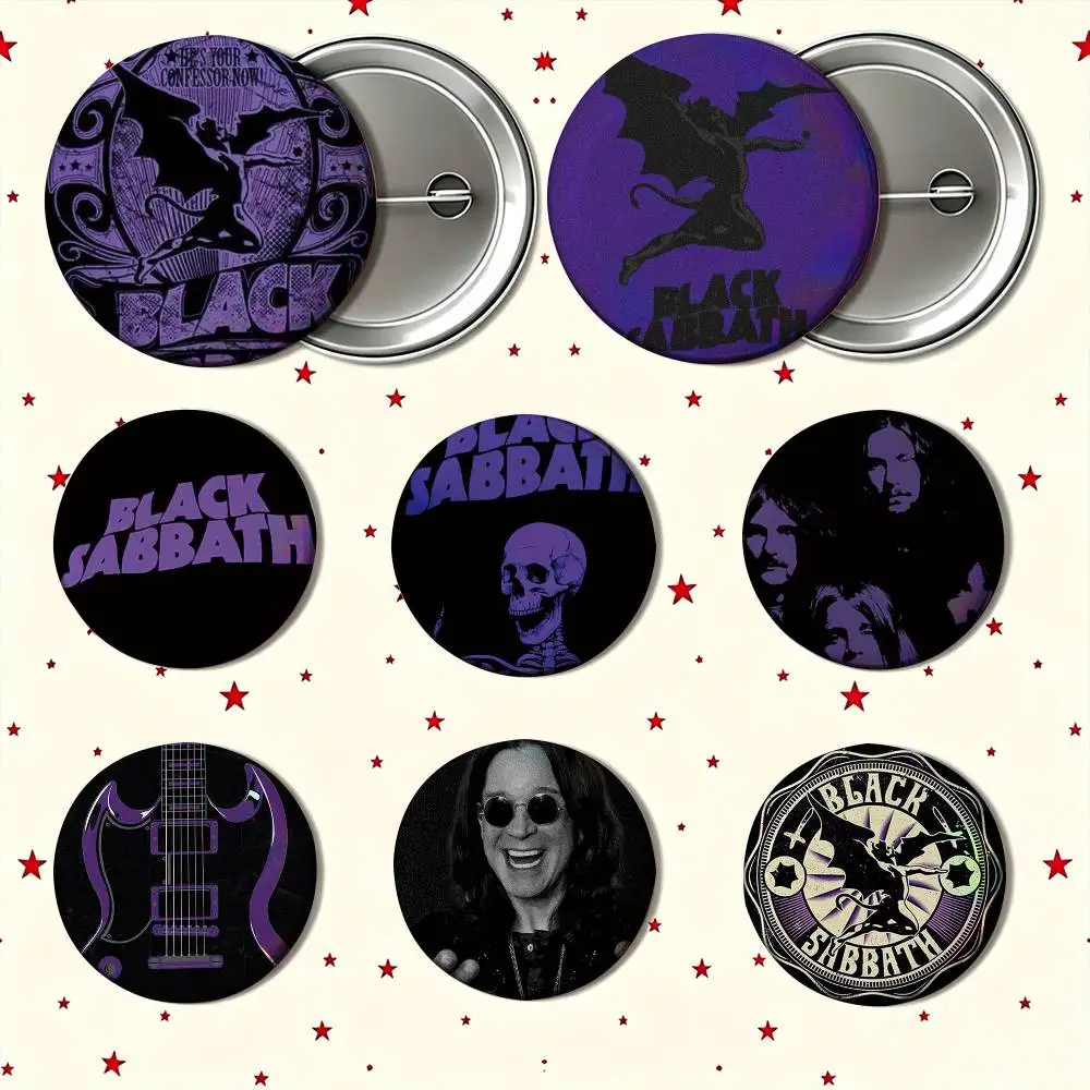B-Black S-Sabbath Heavy Rock Custom Enamel Pin Badges 25mm 32mm 44mm 58mm Backpack Hat Decor Toys Gifts