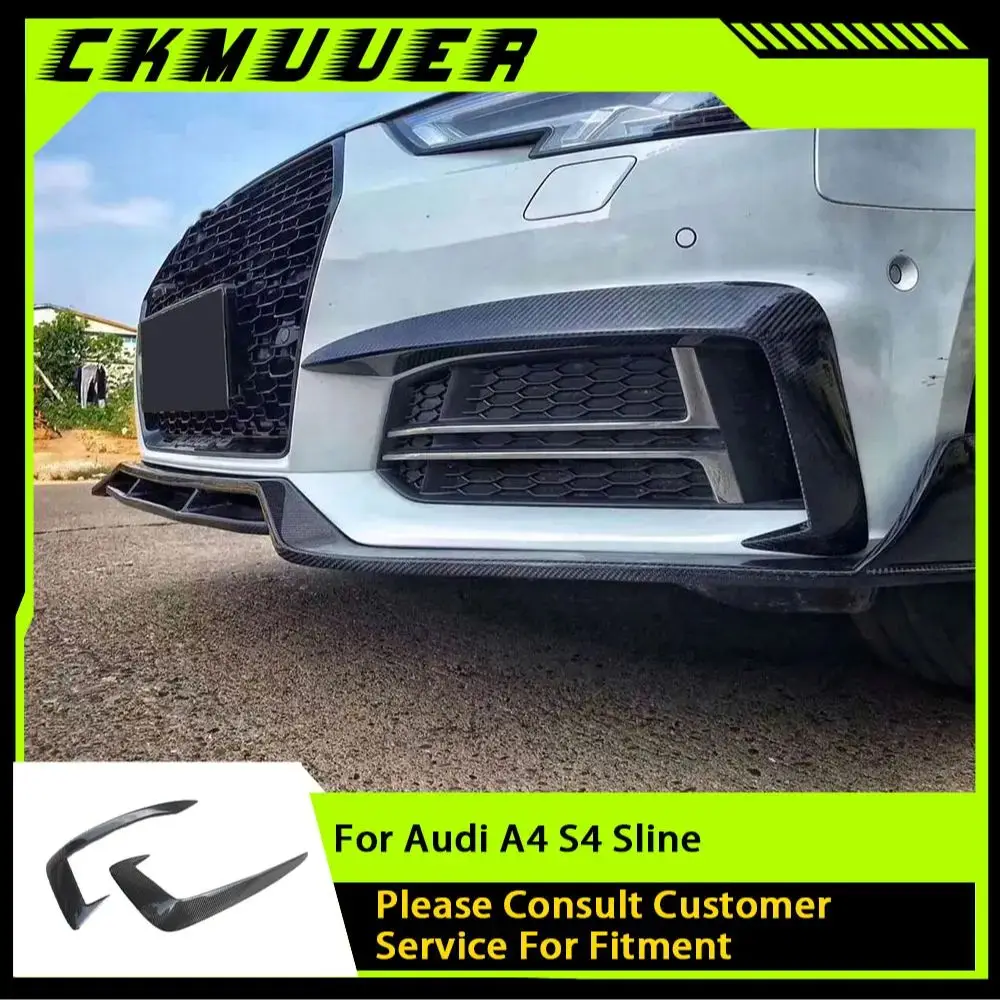

Carbon Fiber for Audi A4 S4 B9 2017 2018 2019 Car Racing Front Foglight Eyelid Fog Light Eyebrow Lamp Cover Trims