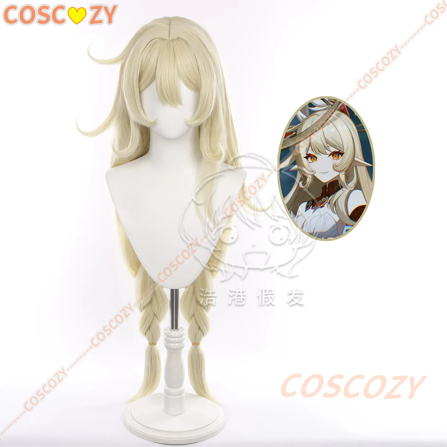 Genshin impacto cosplay alice perucas femininas halloween alice cosplay peruca 90cm longo resistente ao calor cabelo sintético festa + peruca boné presente