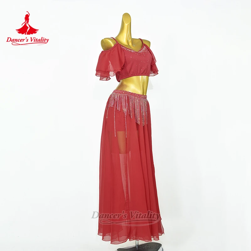 Ropa de práctica de danza del vientre, traje de gasa ligero, cómodo y elegante, personalizado, trajes de actuación de da