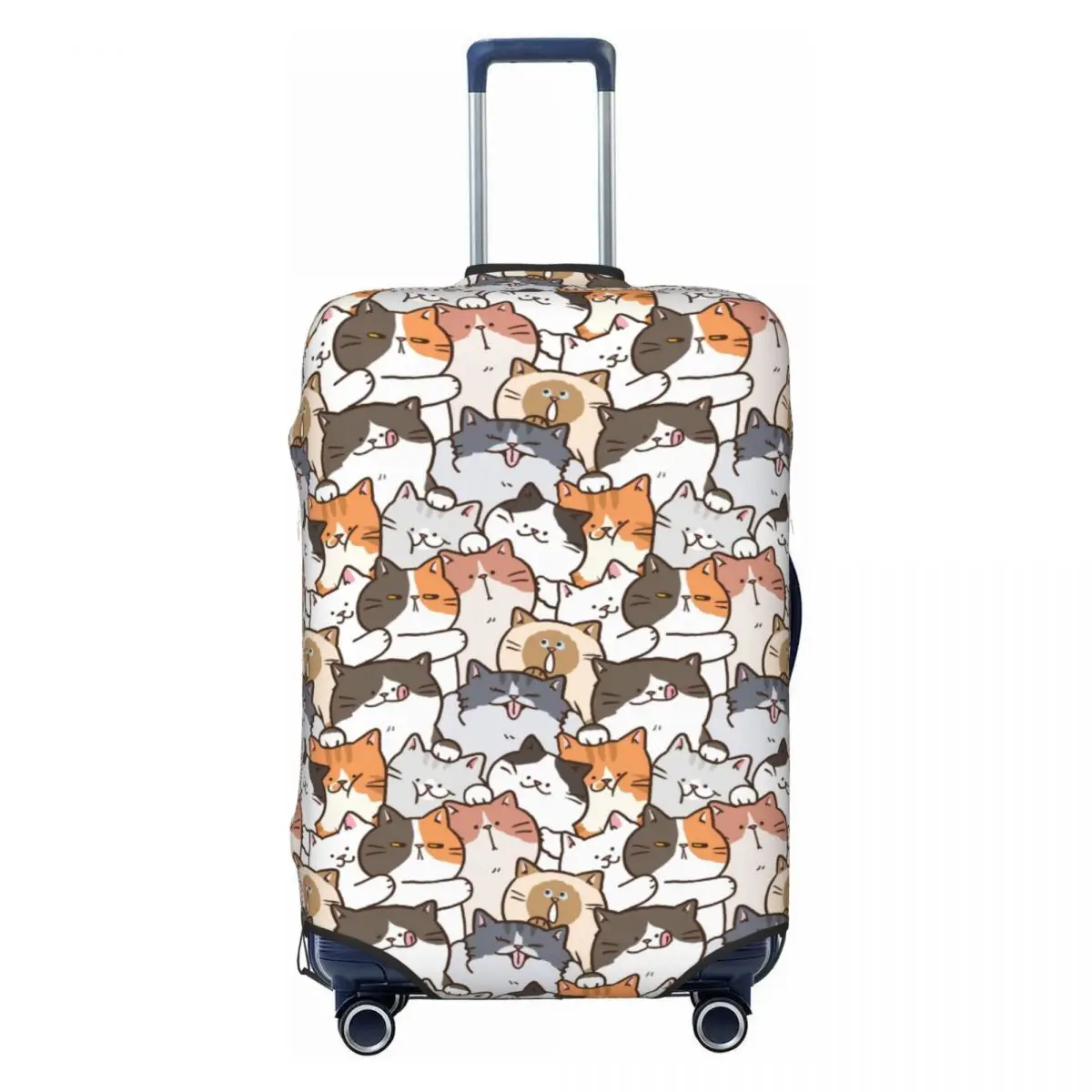 

Custom Cute Kitten Cat Doodle Luggage Cover Protector Fashion Travel Suitcase Covers for 18-32 Inch