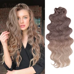 Noble Hari Long Body Wave Hair Extensions For Women 24 Inch Fake Hair Crochet Braids Hair Extensions Ombre Blonde Braiding Hair