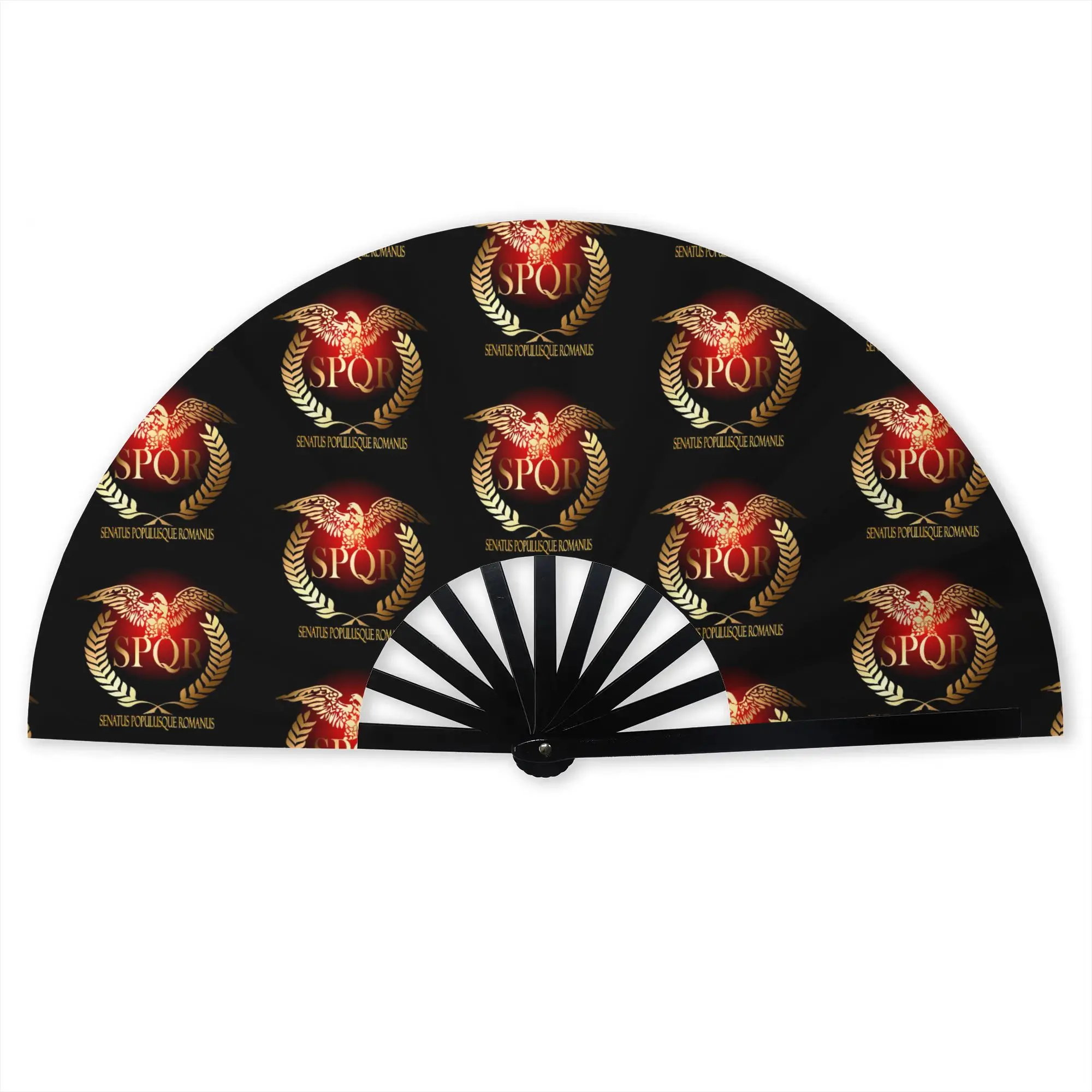 Roman Empire Gold Imperial Eagle  Traditional Folding Art Rome SPQR  High-Quality Fans Gift Elegant Decorative Hand Fan