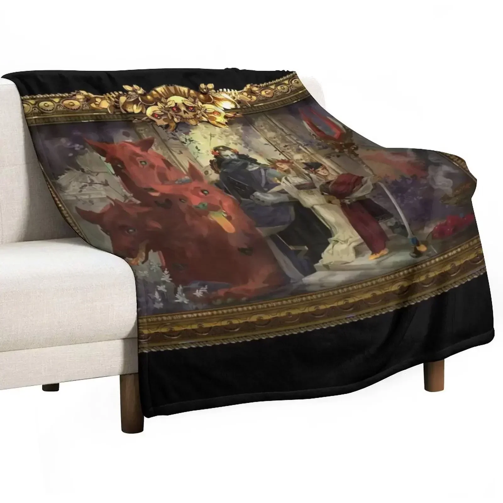 Hades game ,painting Throw Blanket Large Decorative Sofa Furry Bed linens sofa bed Beach Blankets