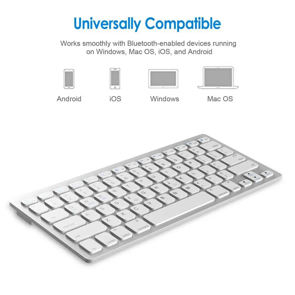 Wireless bluetooth-compatible Keyboard Portable 78 Key Korean German Spanish Keyboard Ultra Thin Keyboard