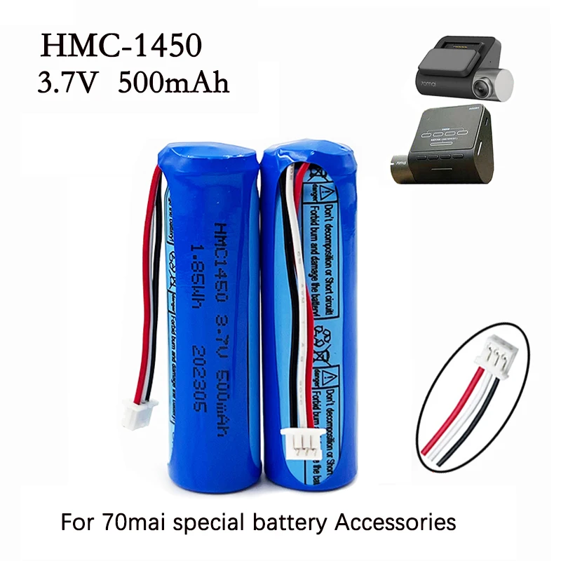 HMC1450 500mAh 3.7V 70mai Battery Lithium Battery Hmc1450 Dash Cam Pro Car Video Recorder Replacement DVR Accessories 500mah Pil