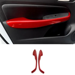 For Honda City ABS Matte Carbon Red Accessories 2022 2023 Car door glass switch side Inner armrest panel frame Sticker Cover