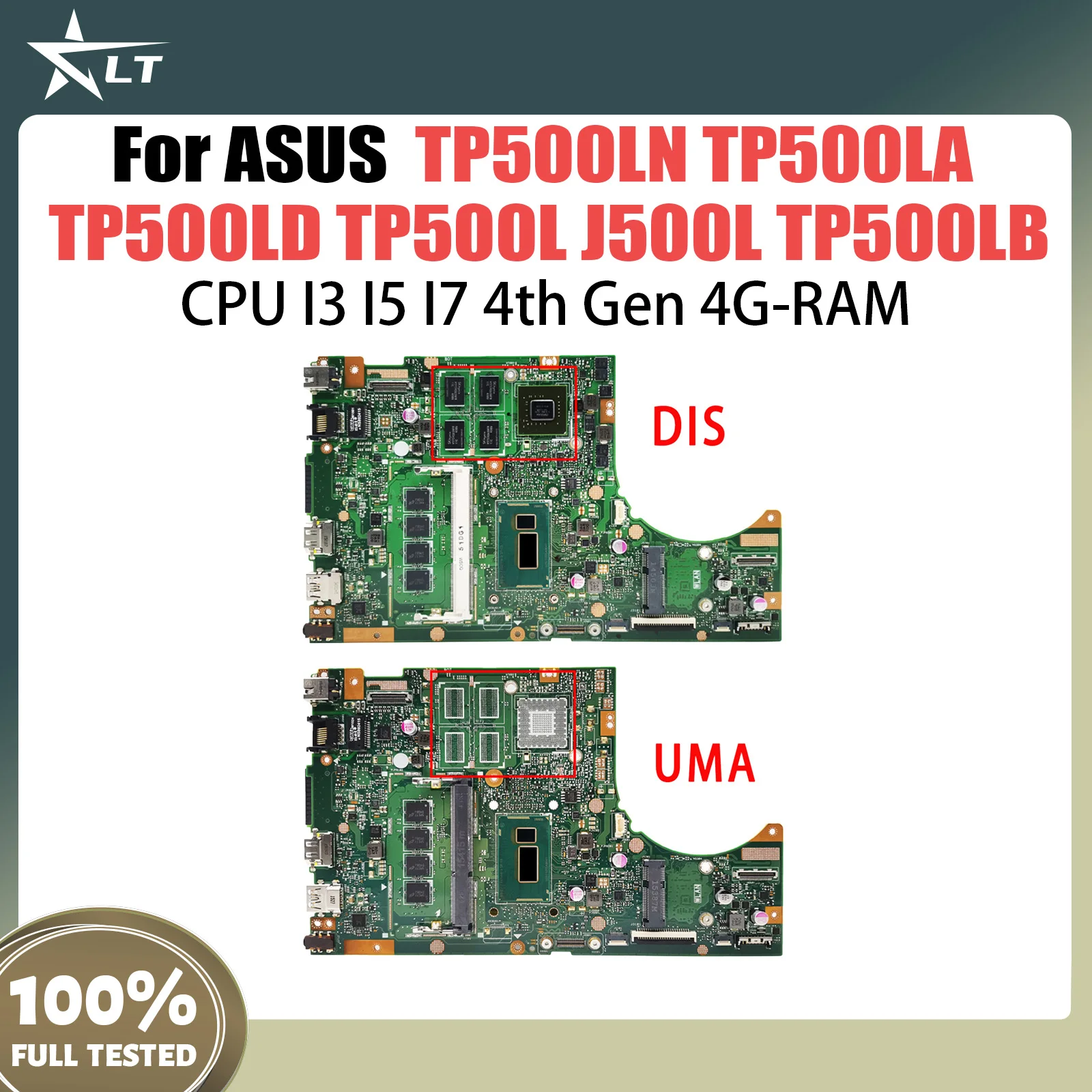 TP500LN Mainboard For ASUS TP500LA TP500LD TP500L J500L TP500LB Laptop Motherboard CPU I3 I5 I7 4th Gen 4G RAM GT840M